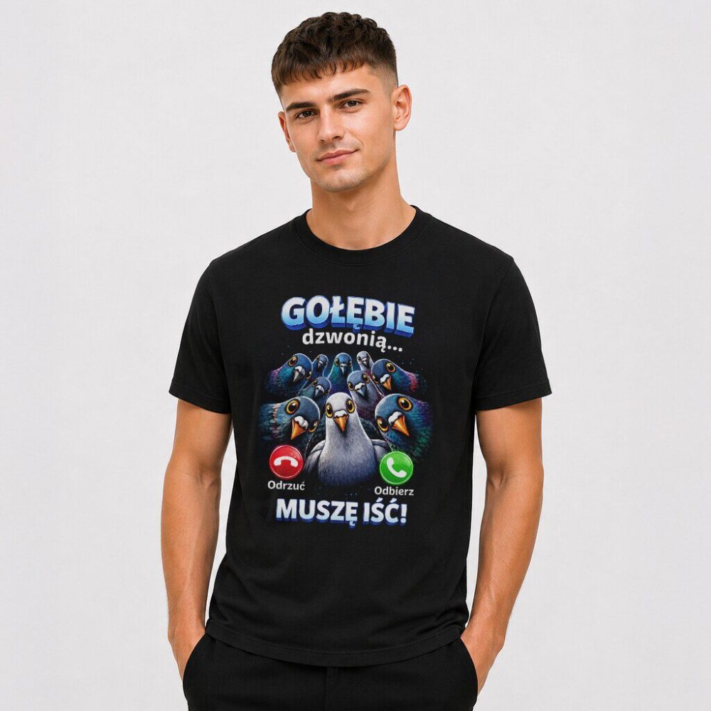 T-shirt Gołębie Dzwonią Muszę Iść — zdjęcie 2