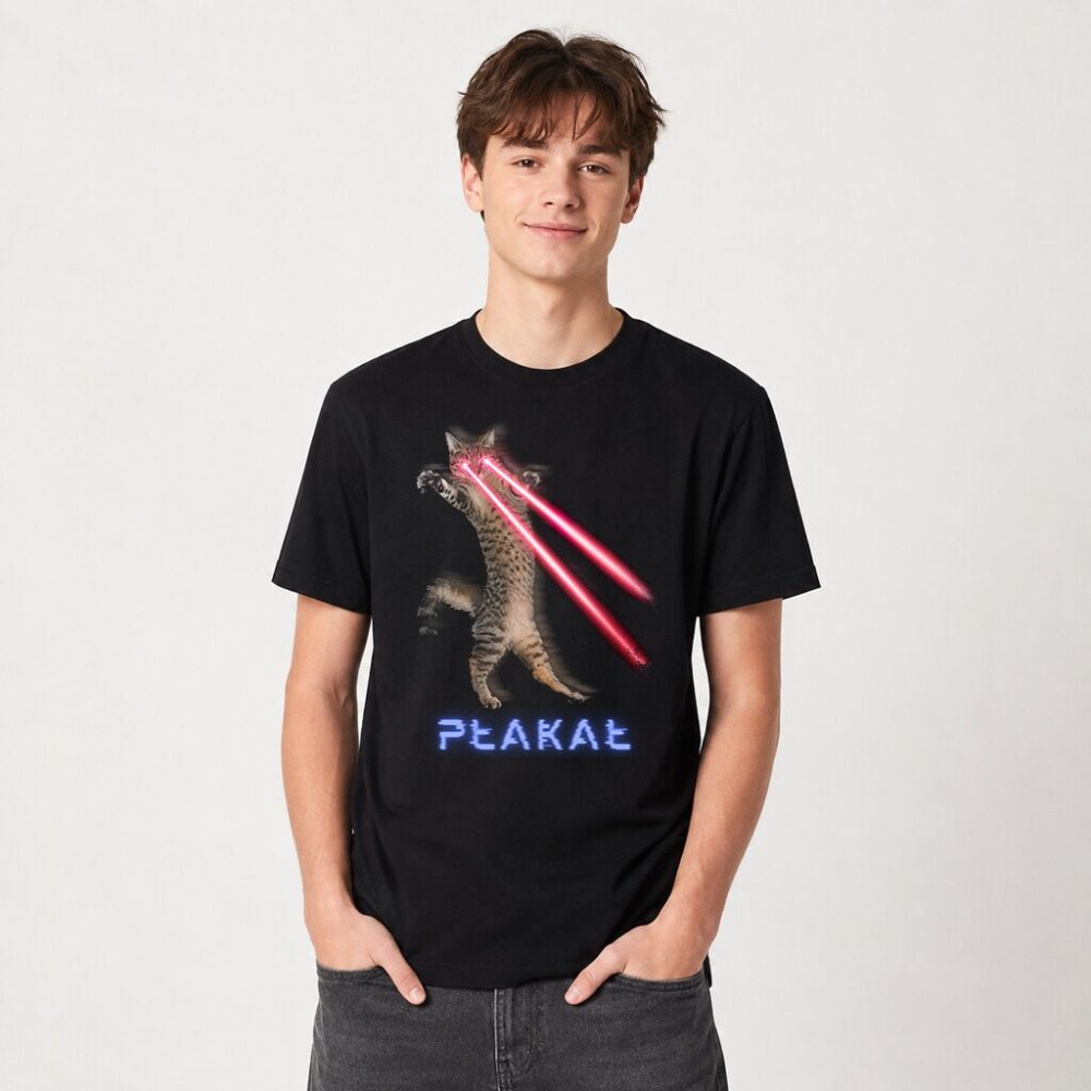 T-shirt Płakał Kot Lasery — zdjęcie 4