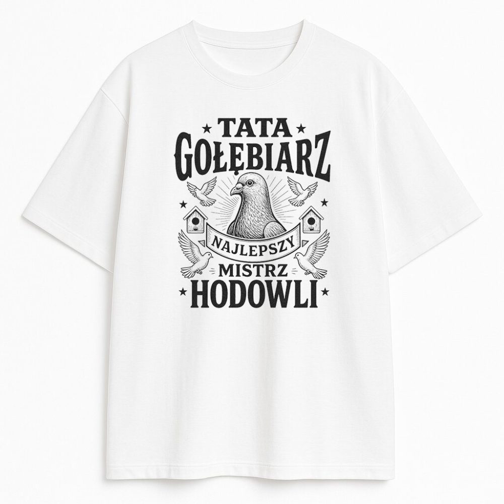 T-shirt Tata Gołębiarz Najlepszy Mistrz Hodowli — zdjęcie 2