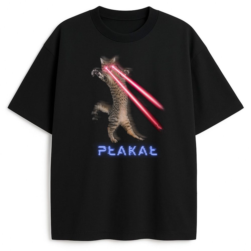 T-shirt Płakał Kot Lasery — zdjęcie 1