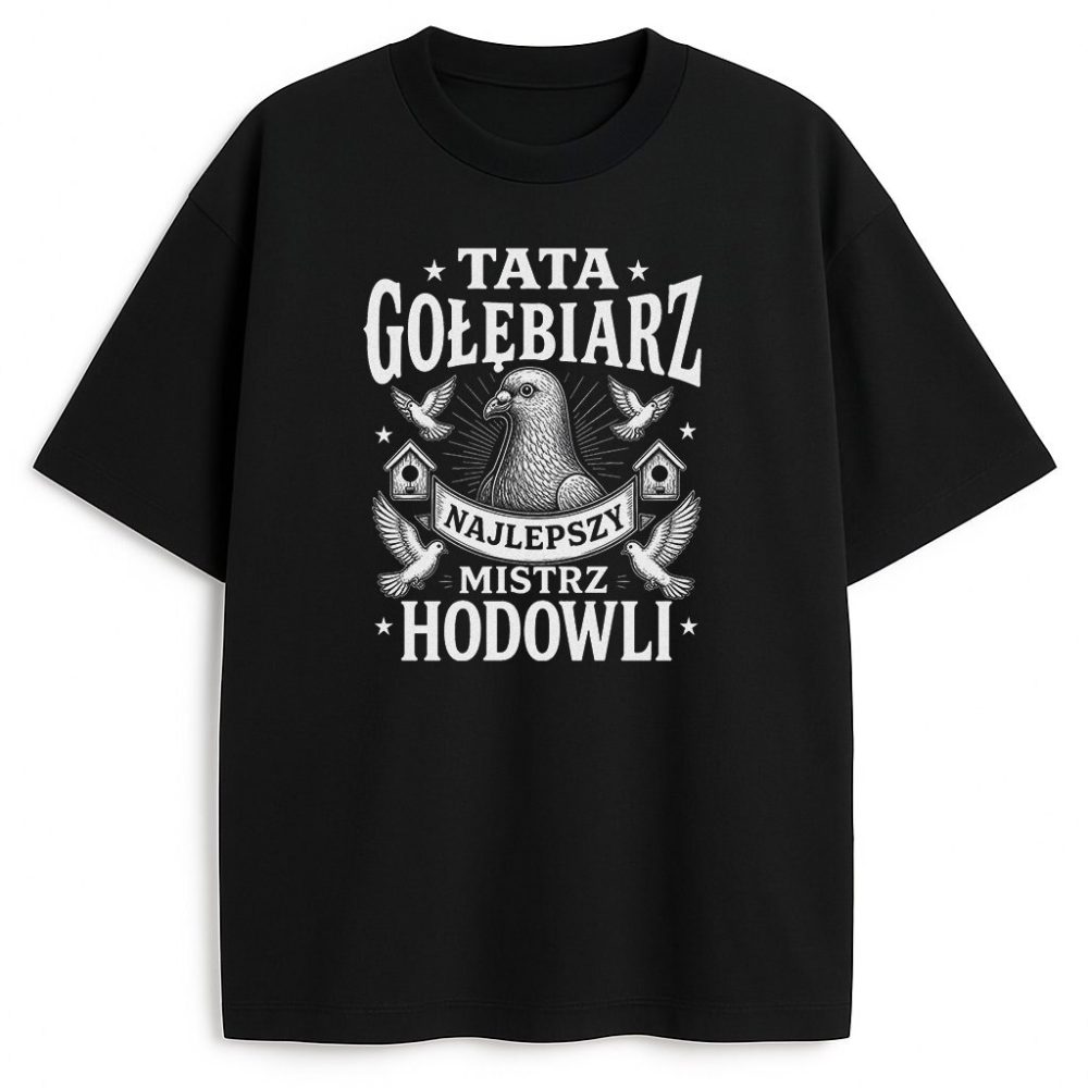 T-shirt Tata Gołębiarz Najlepszy Mistrz Hodowli — zdjęcie 3
